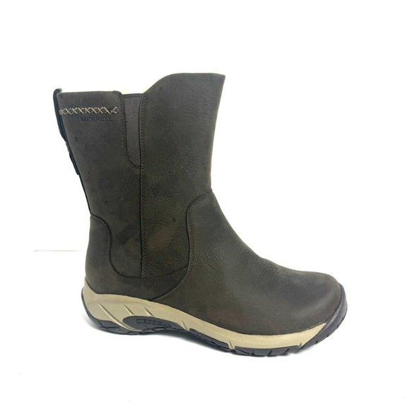 Merrell Womens Encore 4 Tall Zip Polar Waterproof Boot Brown Size 8.5 M